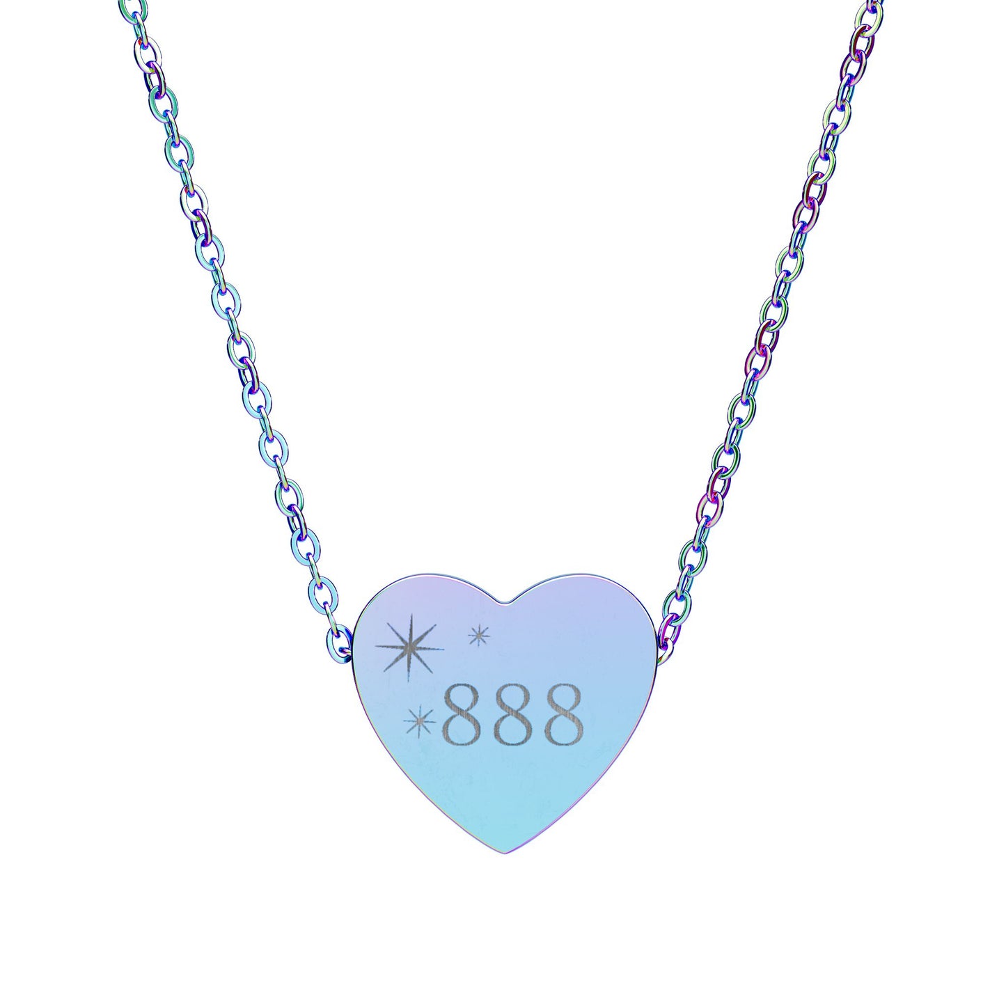 Heart Necklace — Personalized 888 Charm Pendant