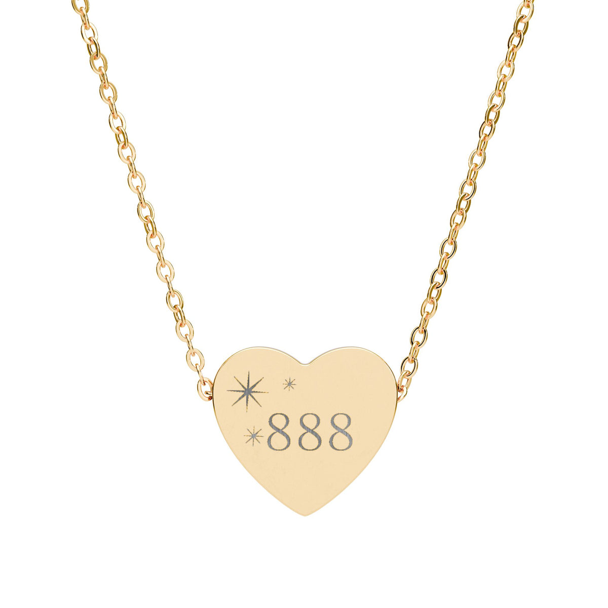 Heart Necklace — Personalized 888 Charm Pendant
