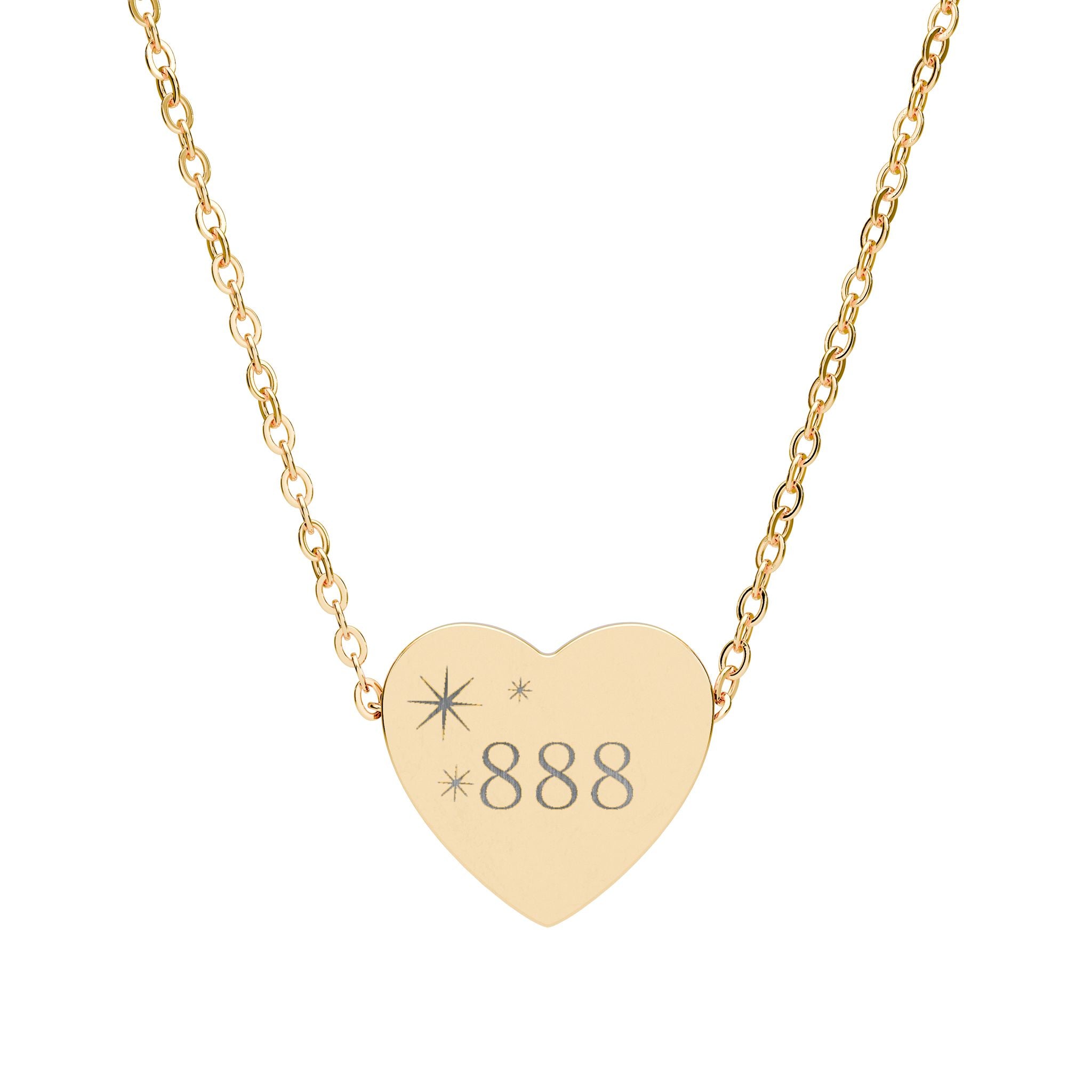 Heart Necklace — Personalized 888 Charm Pendant