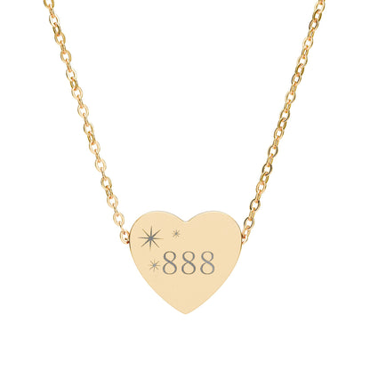 Heart Necklace — Personalized 888 Charm Pendant