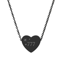 Engravable Heart Necklace — Personalized 777 Charm Pendant