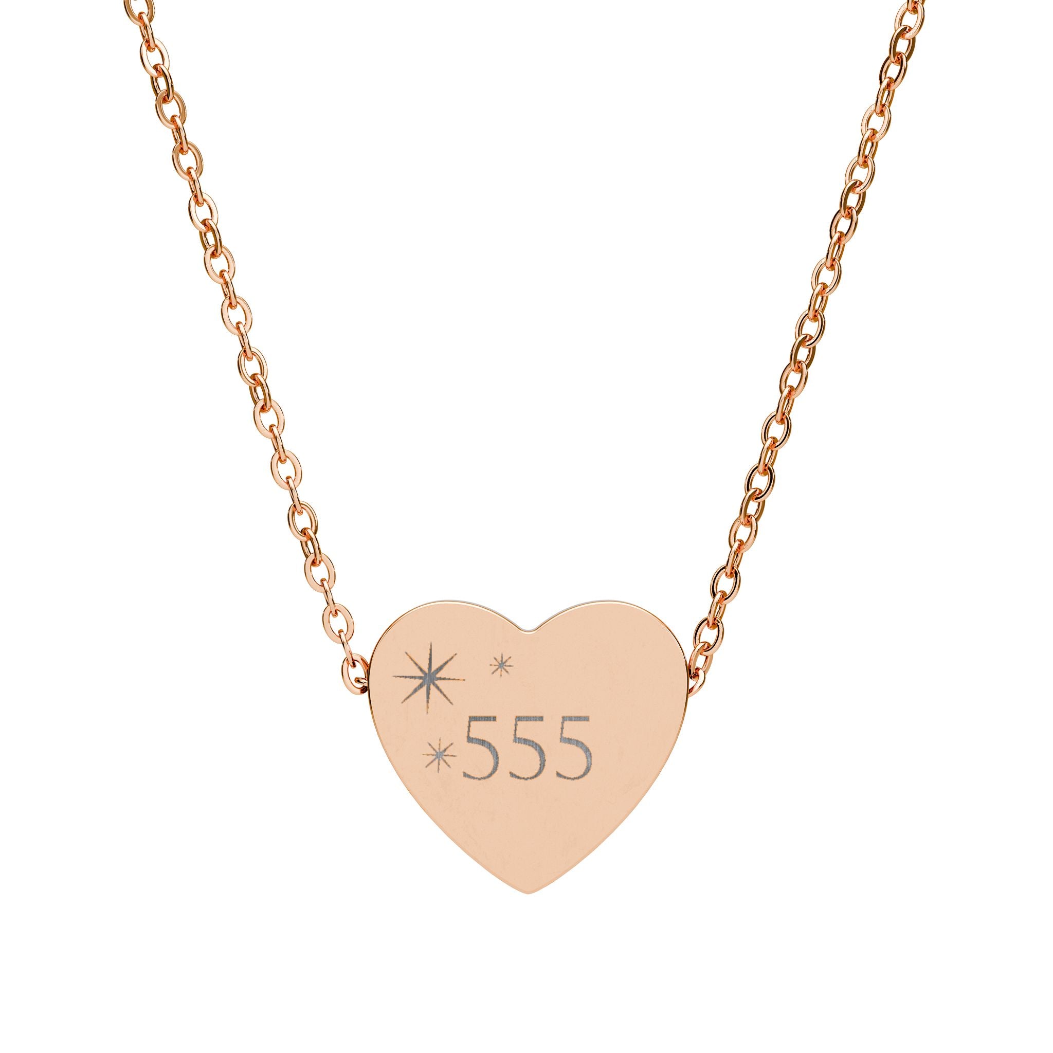 Copy of Heart Necklace — Personalized 555 Charm Pendant