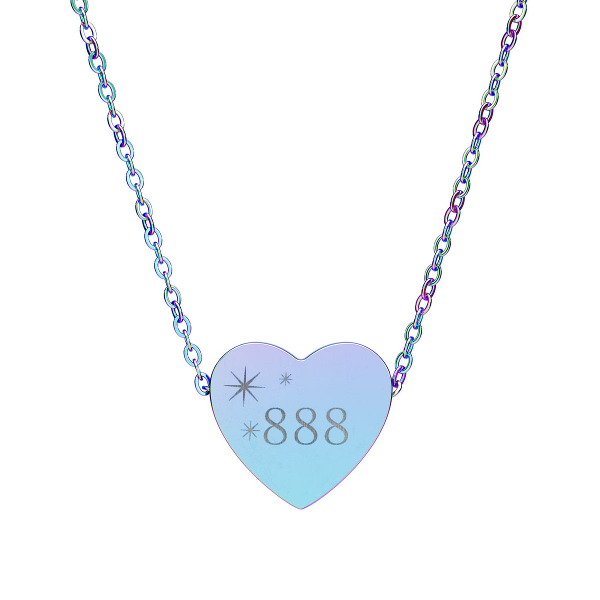 Heart Necklace — Personalized 888 Charm Pendant