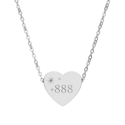 Heart Necklace — Personalized 888 Charm Pendant