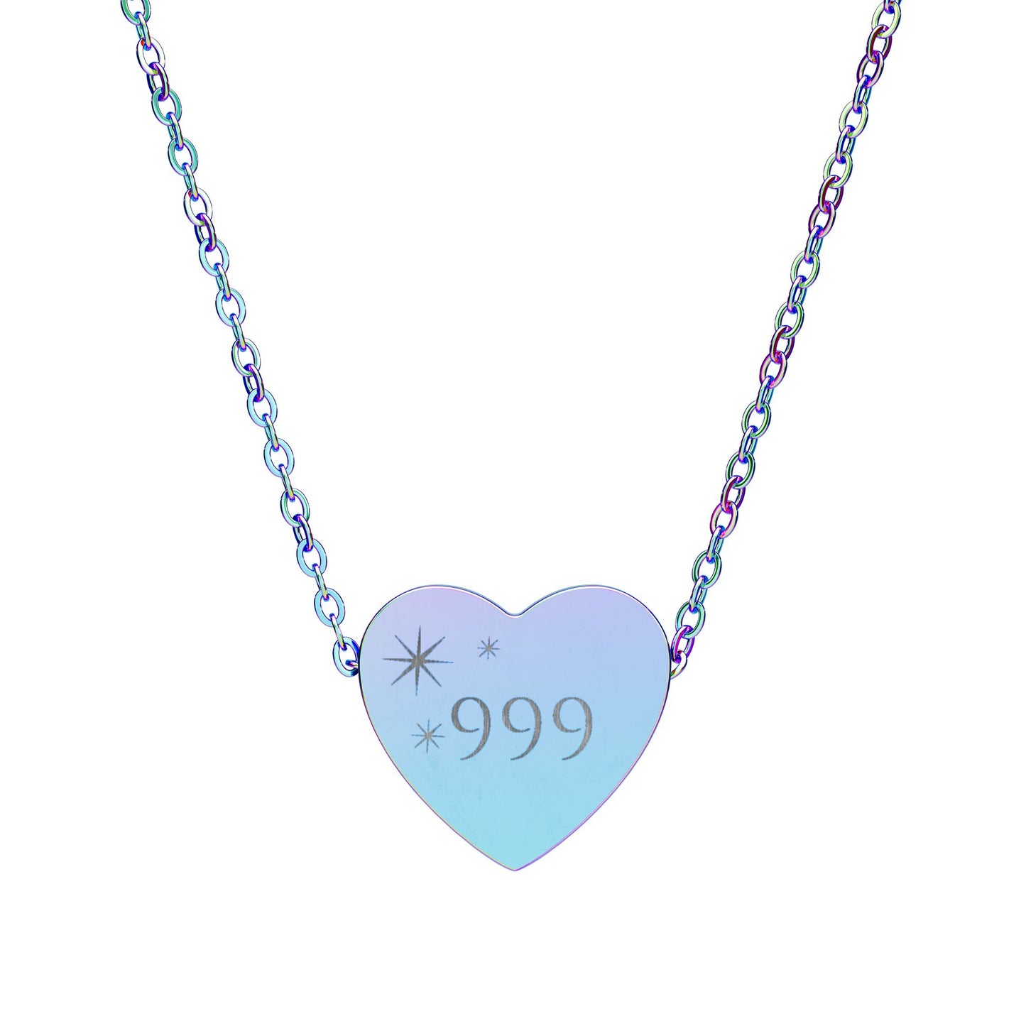 Heart Necklace — Personalized 999 Charm Pendant