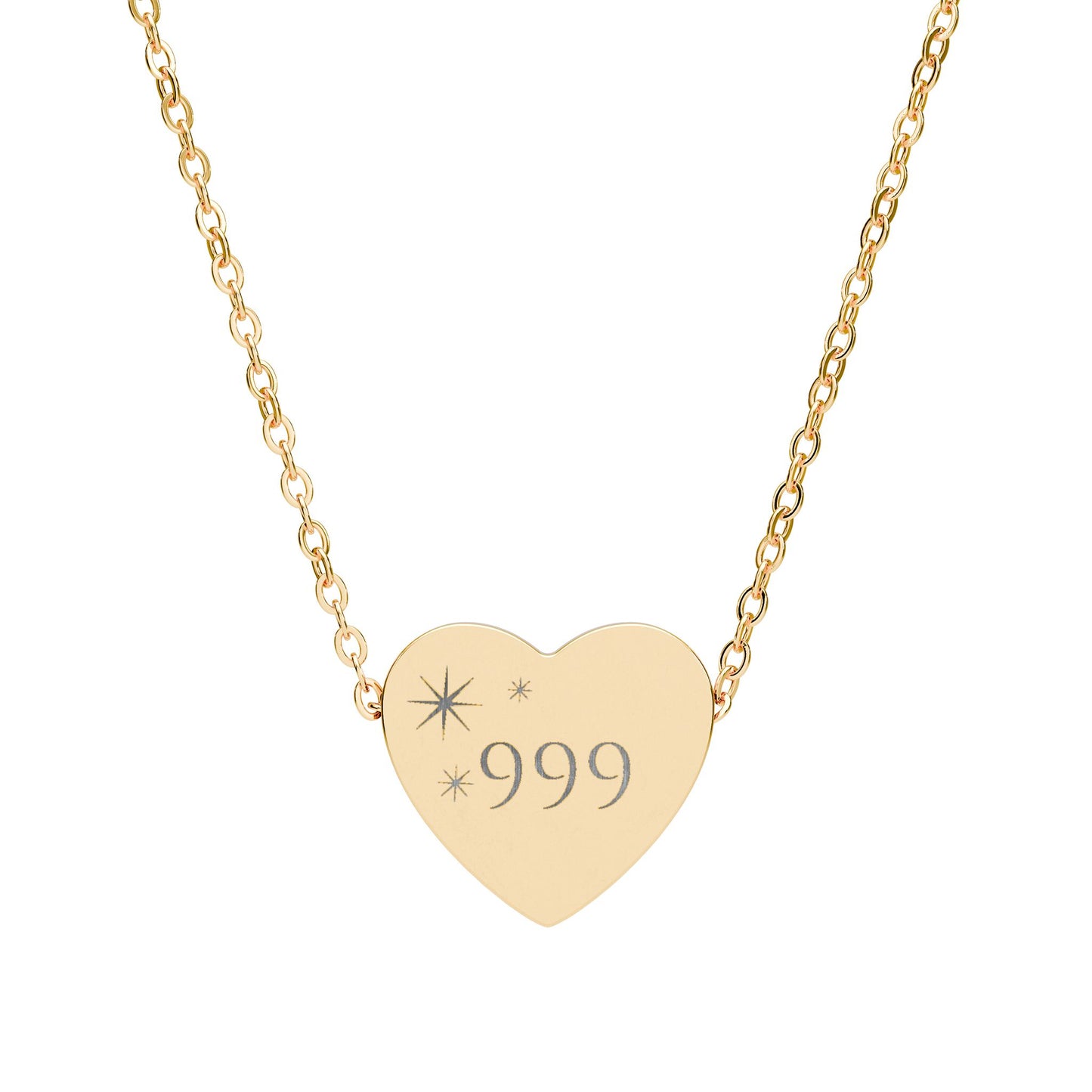 Heart Necklace — Personalized 999 Charm Pendant