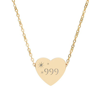 Heart Necklace — Personalized 999 Charm Pendant