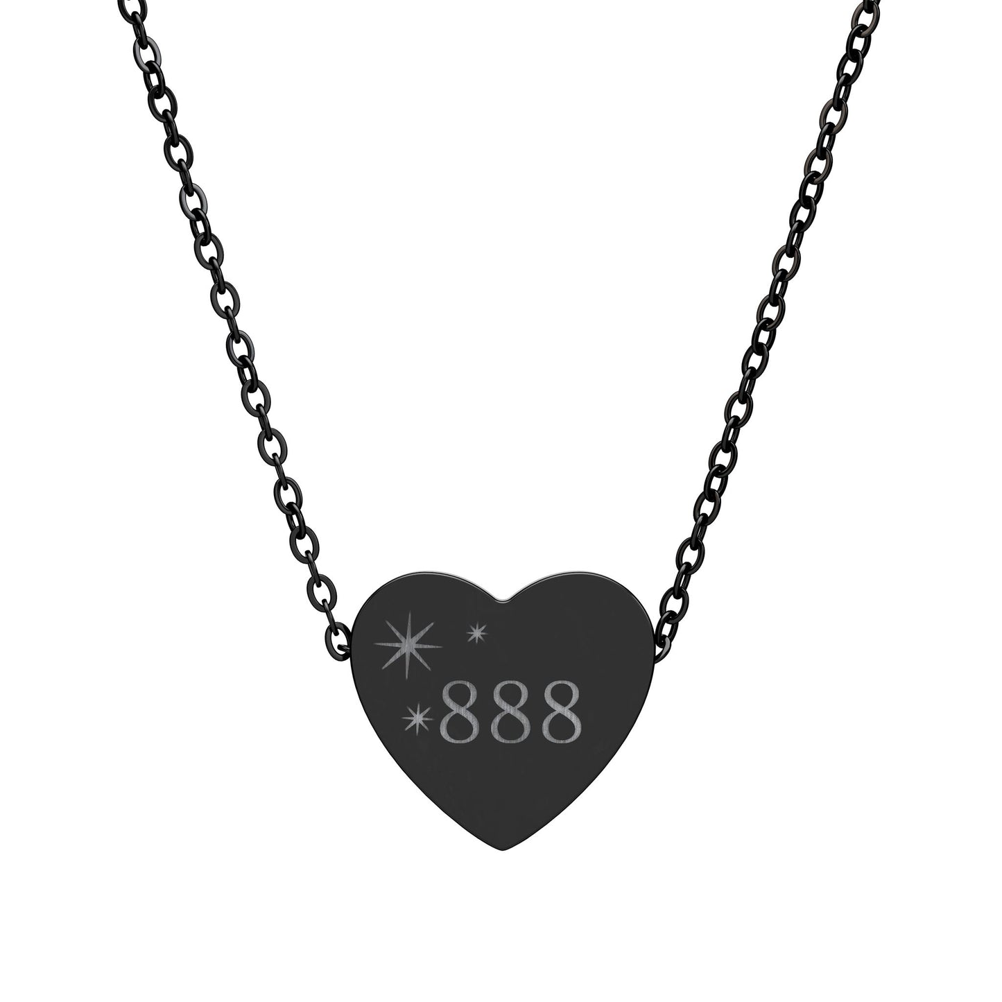 Heart Necklace — Personalized 888 Charm Pendant