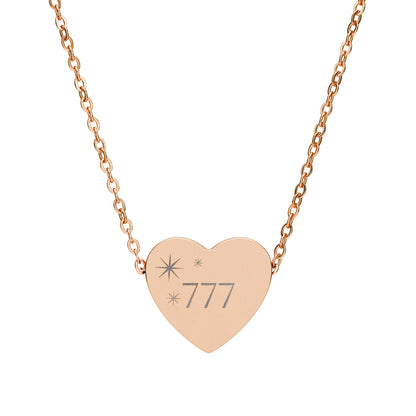Engravable Heart Necklace — Personalized 777 Charm Pendant