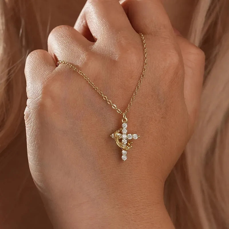 Cross Crown Necklace