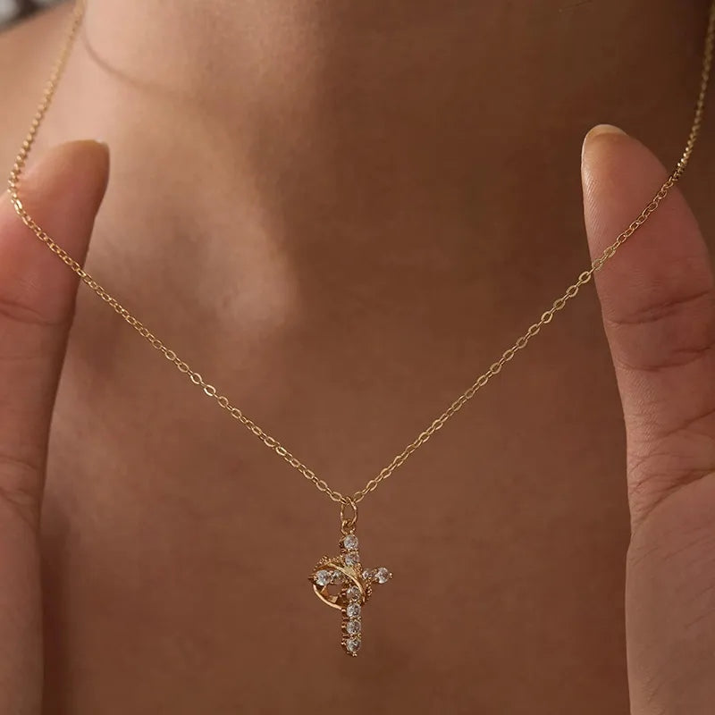 Cross Crown Necklace