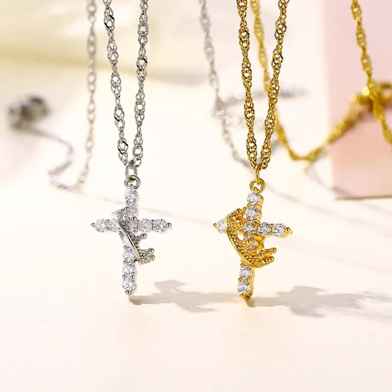 Cross Crown Necklace